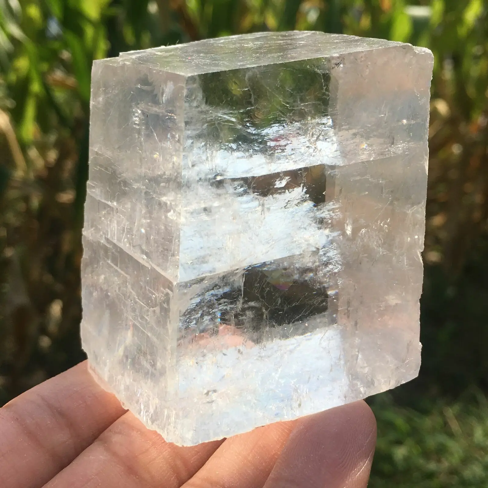 

Natural Iceland Spar Quartz Crystal Home Office Decoration Mineral Specimen Reiki Healing