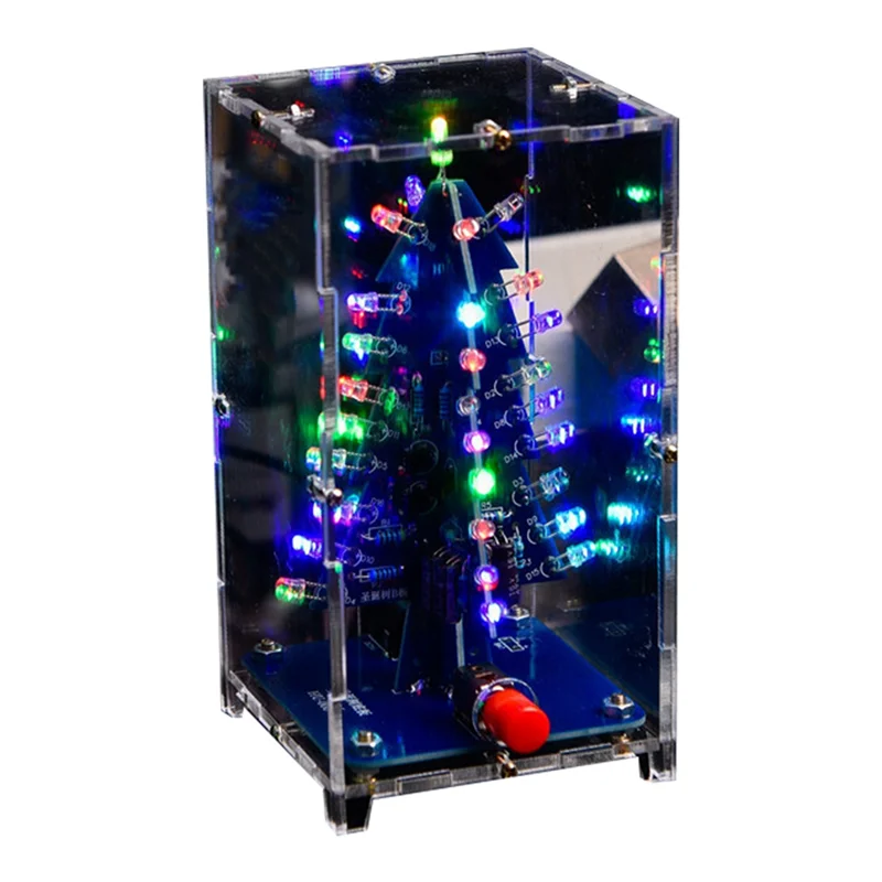 AEF7-DIY Christmas Tree Kits Colorful RGB LED Christmas Tree Electronic Science Assemble Kit For Christmas Trees DIY
