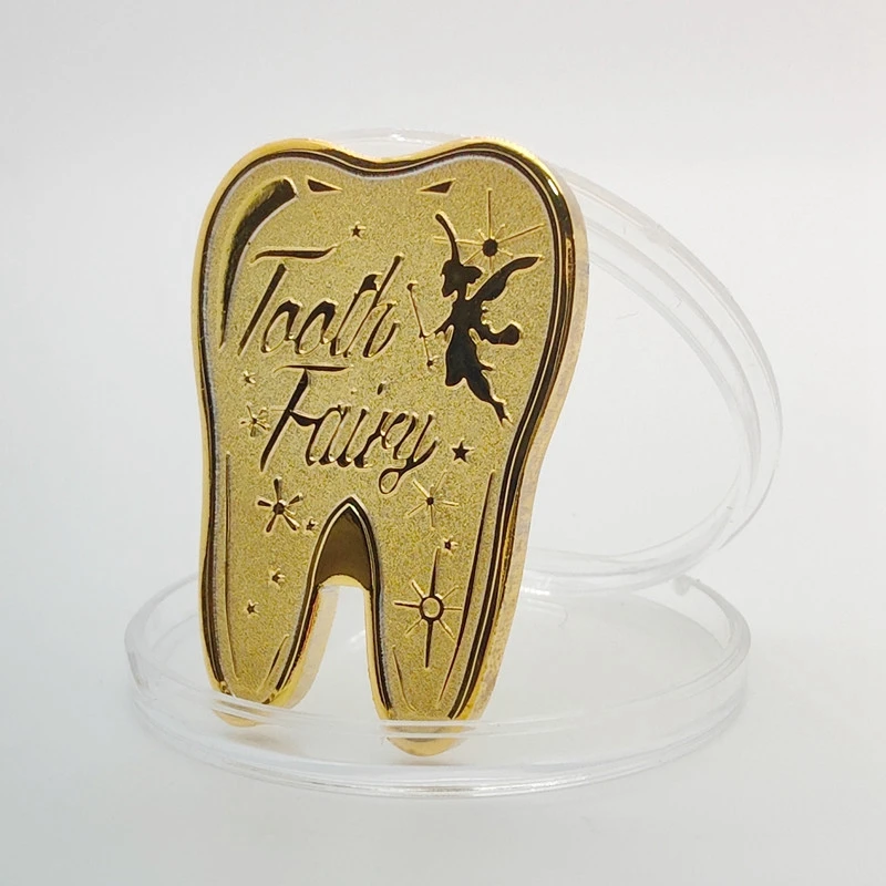 1PCS Tooth Fairy Commemorative Coin Creative Kids Tooth Change Gifts Plated Coin Gift Home Decor Souvenir Party gift