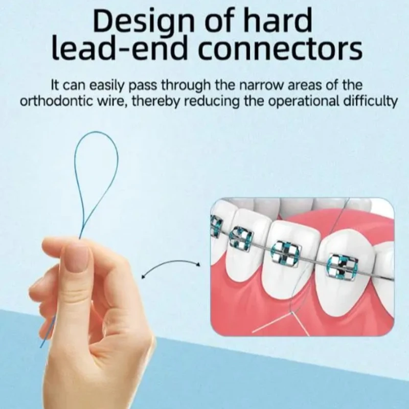 

30×35Pcs/Box Dental Floss Threader Dental Traction Line Oral For Crown Brace Bridge Implant Hoop Threading Braces Steel Traction