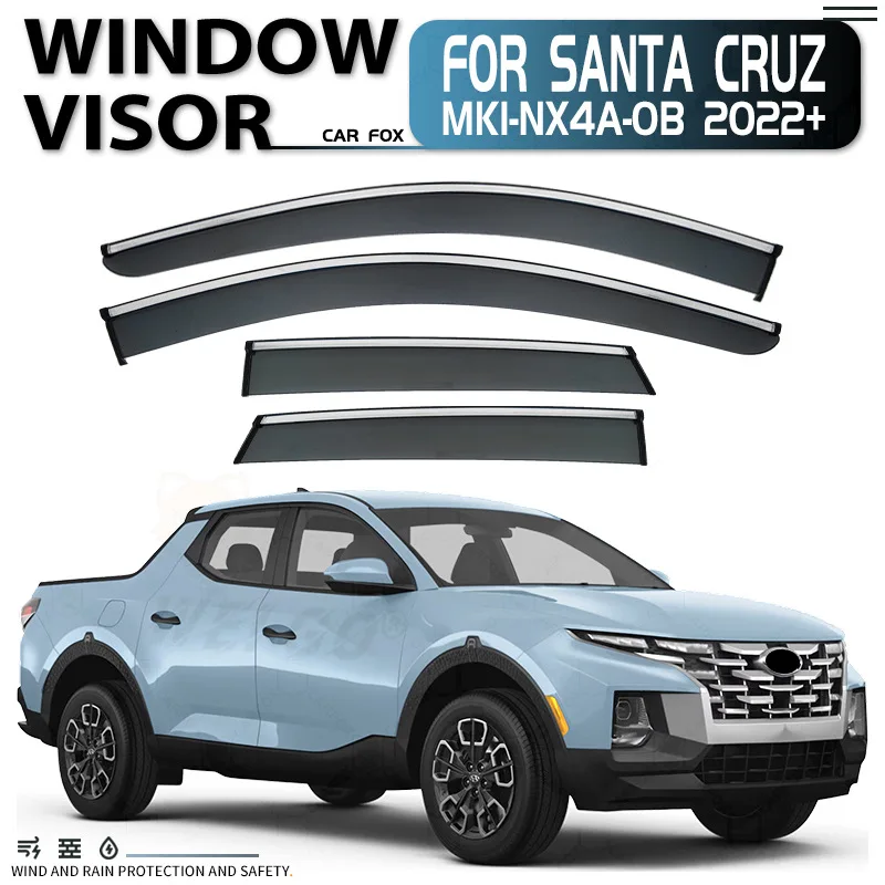 

For Hyundai Santa Cruz 2022+ Car Window Visor Awning Shelters Windshield Side Window Rain Sun Shade Auto Accessories Car Styling