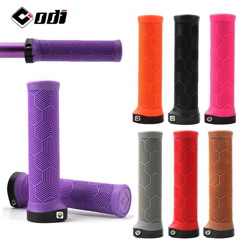 ODI Ergonomische Gummi-Fahrradgriffe mit Lock-On-System für MTB, rutschfest, in Lila, Braun, Pink, Orange, für BMX, Dirt Pit Bikes, Gummi-Lenkergriffe