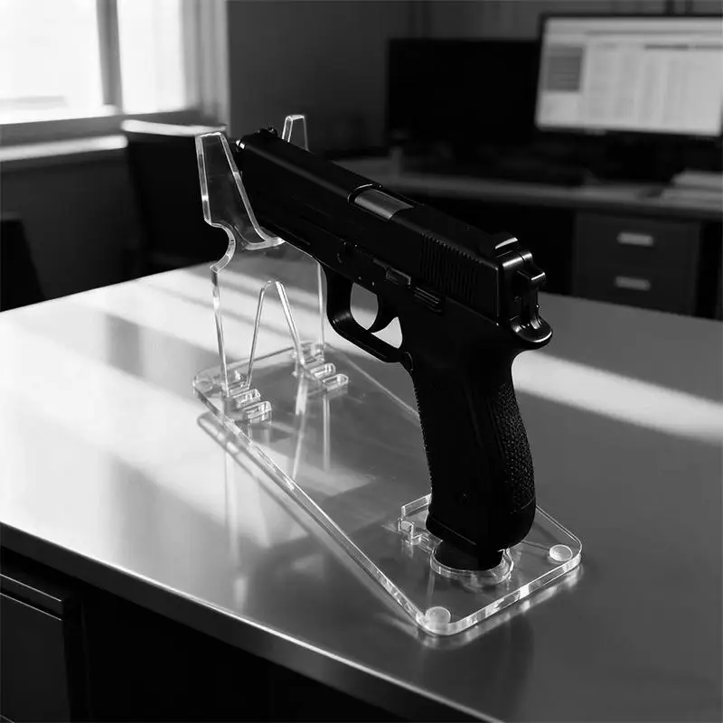 

Clear Acrylic Hand Gun Display Stand Pistol Rack Holder For 5 Gears Adjustable Short Toy Gun Model Showing Rack