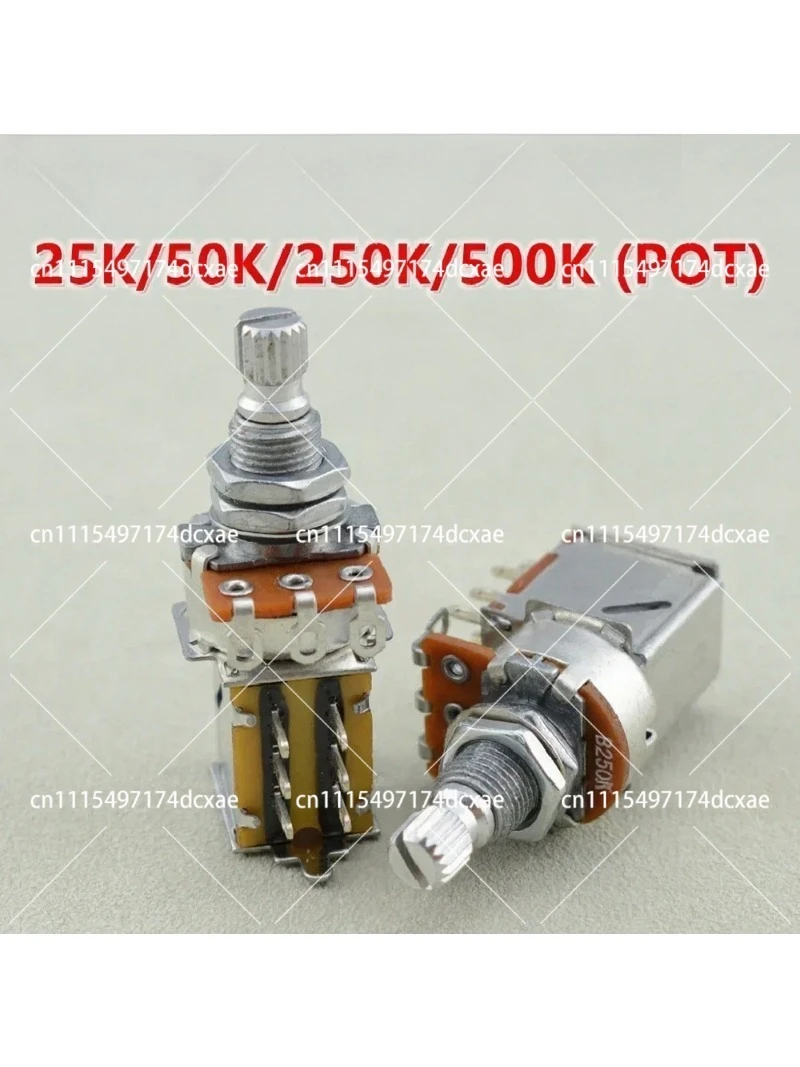 Electric Guitar Bass Push‑Pull Potentiometer POT, 25K B50K 250K 500K Audio Taper Volume Tone Control, 1Pc