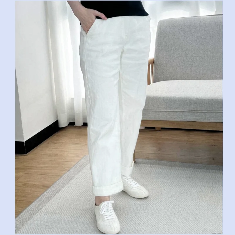 Retro lace up flat bottomed women's genuine leather white shoes, versatile casual sports shoes