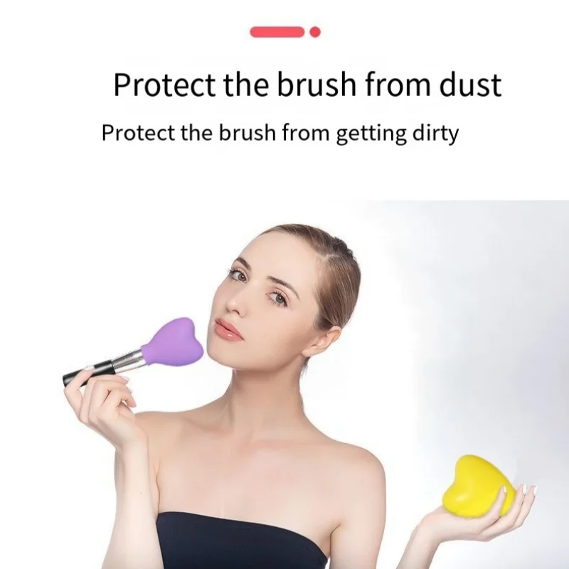 3 szt. Silikonowe osłonki ochronne na pędzle do makijażu, etui podróżne, osłonki ochronne na pędzle do podkładu, ochrona przed kurzem, narzędzia kosmetyczne dwufunkcyjne