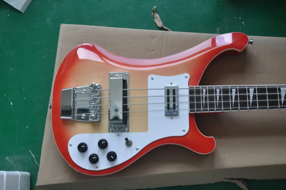Musical InstrumentsFactory customized 4-series tangerine orange bass guitar, electric bass guitar in stock