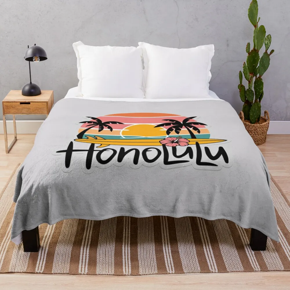 Tropical Honolulu Vibes Sticker - Aloha from Hawaii Throw Blanket Designers warm for winter Blankets