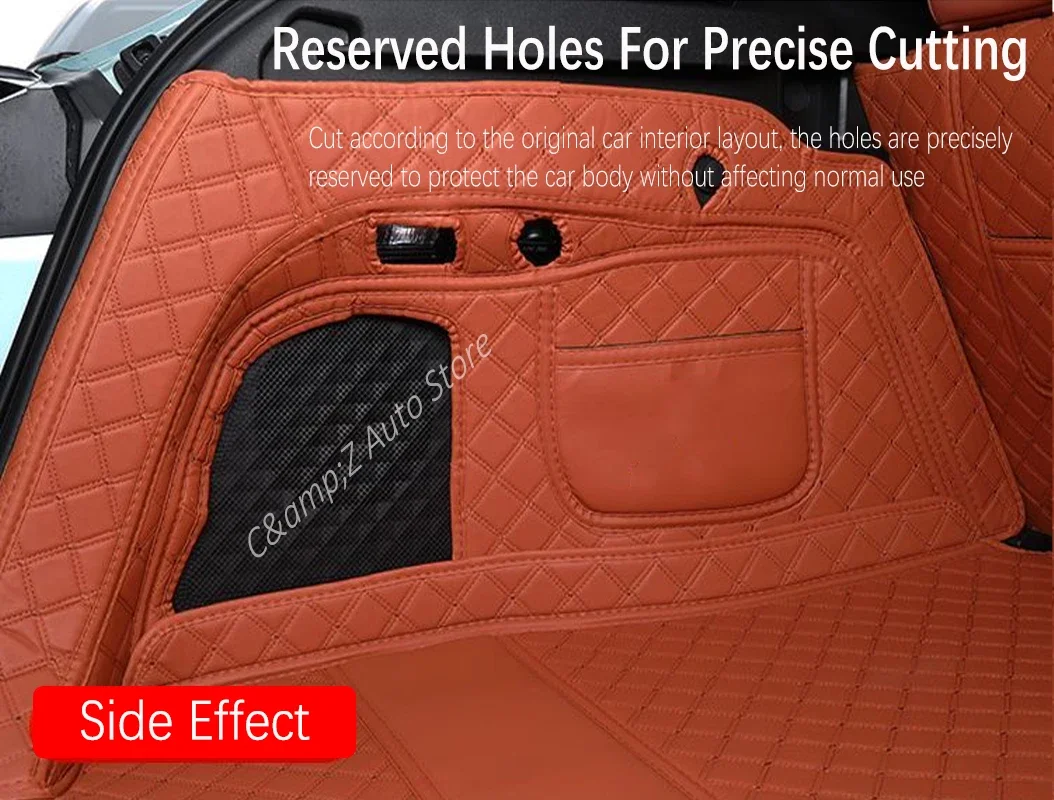 Car Rear Trunk Mats For Deepal S07 S7 2023 2024 2025 2026 2027 Leather Covers Cargo Liner Boot Carpets Auto Interior Accessories