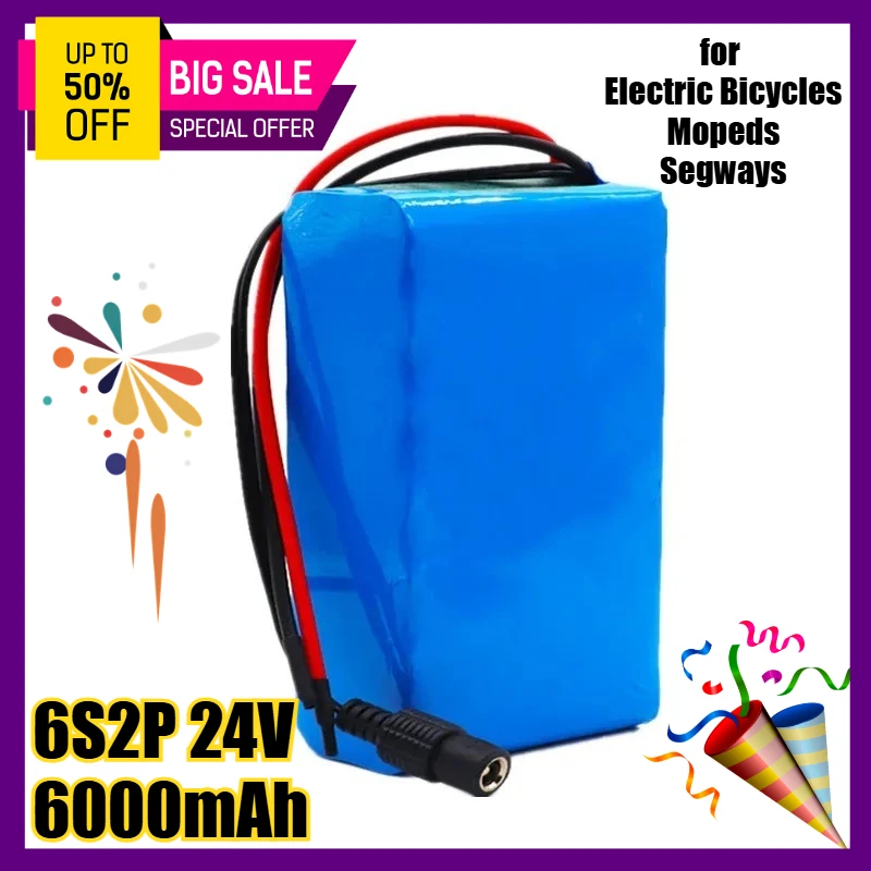 

6S2P 24V 6000mAh 18650 Lithium-ion Battery Pack,for Electric Bicycles,Mopeds and Segways,with Charger