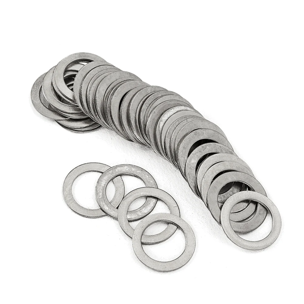 

50 Pcs Round Gasket Silver Washer Instrument Nuts Washers Multifunction Flat 9mm Guitar