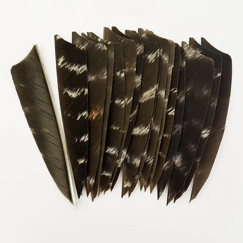 50Pcs Arrow Feather Fletching 3/4/5 Inch Nature Turkey Feathers for Archery DIY Arrow Shafts