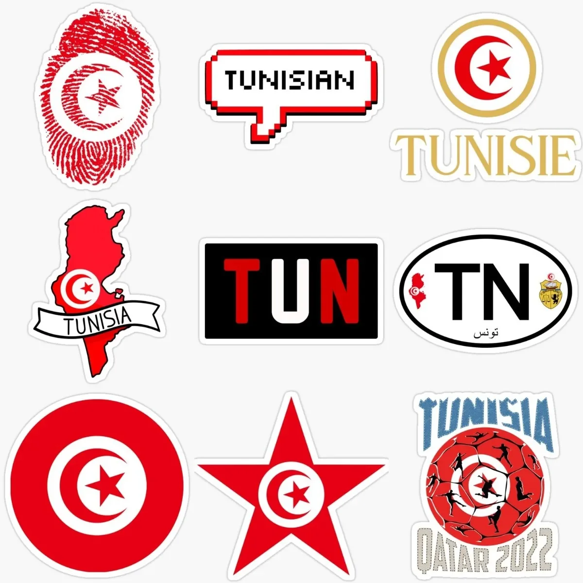 

TN Tunisia Flag Map Emblem PVC Sticker for Decorate Fridge Car Van Window Bicycle Helmet Bumper Motorcycle Decal Accessories