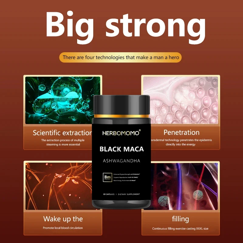 Black Maca for Men - Maca Supplement for Health, Energy and Endurance, Muscle Mass