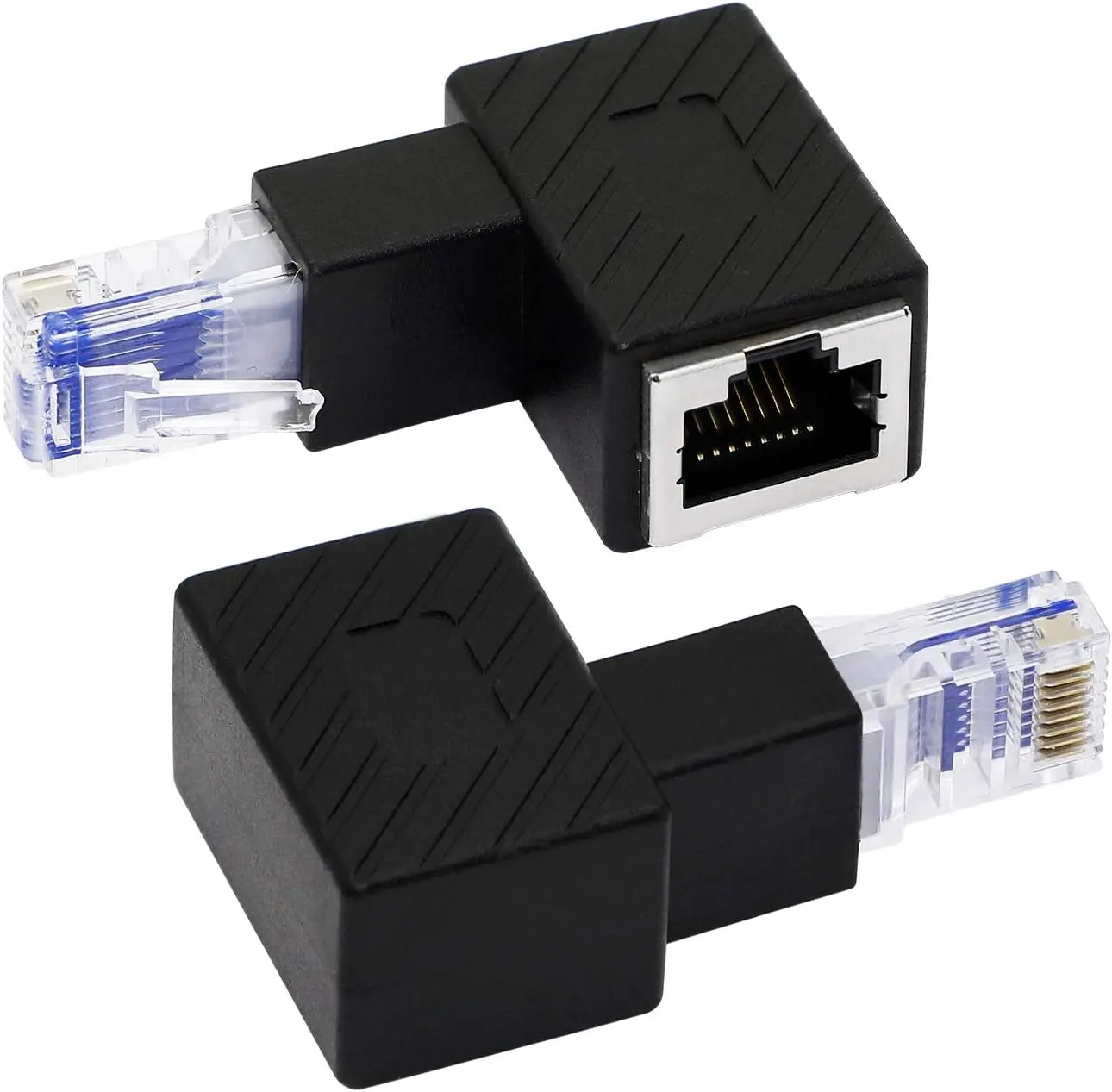 

90 Degree 8P8C RJ45 Converter Ethernet Network Adapter Extender Multi-Angle Coupler Extension Adapter Converter Connector