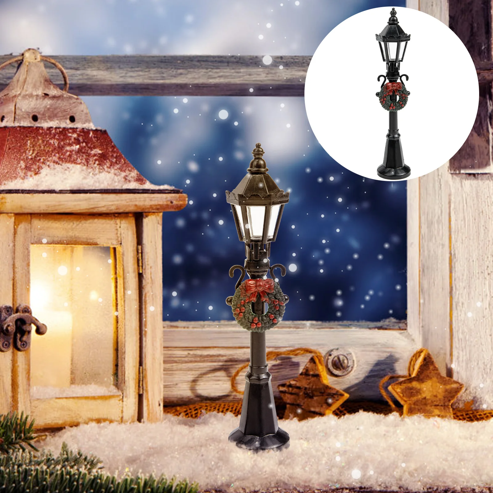 6 Pcs Statue Christmas Miniature Street Lights Child Simulation Model Plastic Lamp