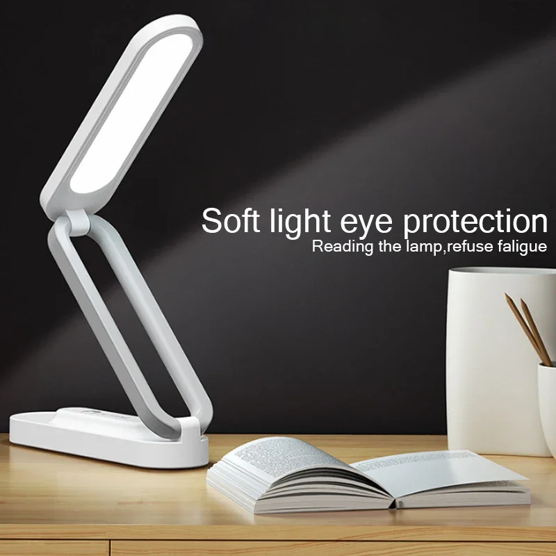 Imagem -03 - Eye Protection Led Folding Desk Lamp 3-level Escurecimento Iluminação Candeeiros de Mesa Leitura Cabeceira Living Quarto Charging Night Light