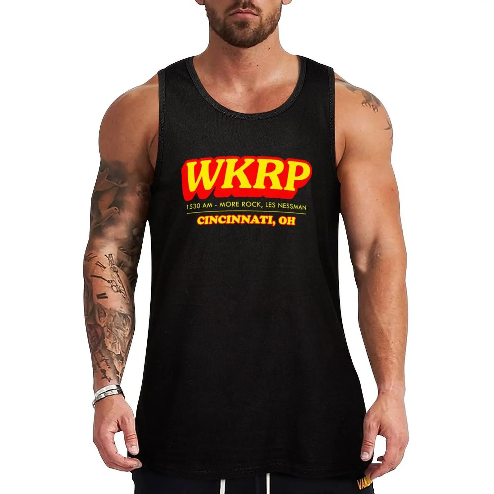 

WKRP logo Classic Tank Top Bodybuilding clothing man Sportswear for men Sleeveless T-shirt