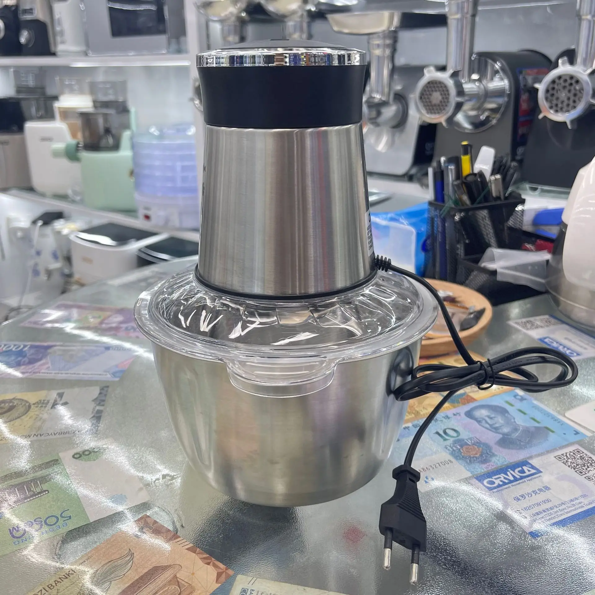 เครื่องบดเนื้อไฟฟ้า 2 ลิตร ลดราคา! เครื่องบดอาหารอเนกประสงค์ หั่นผัก ซอย สับ บด เครื่องปั่นในครัว