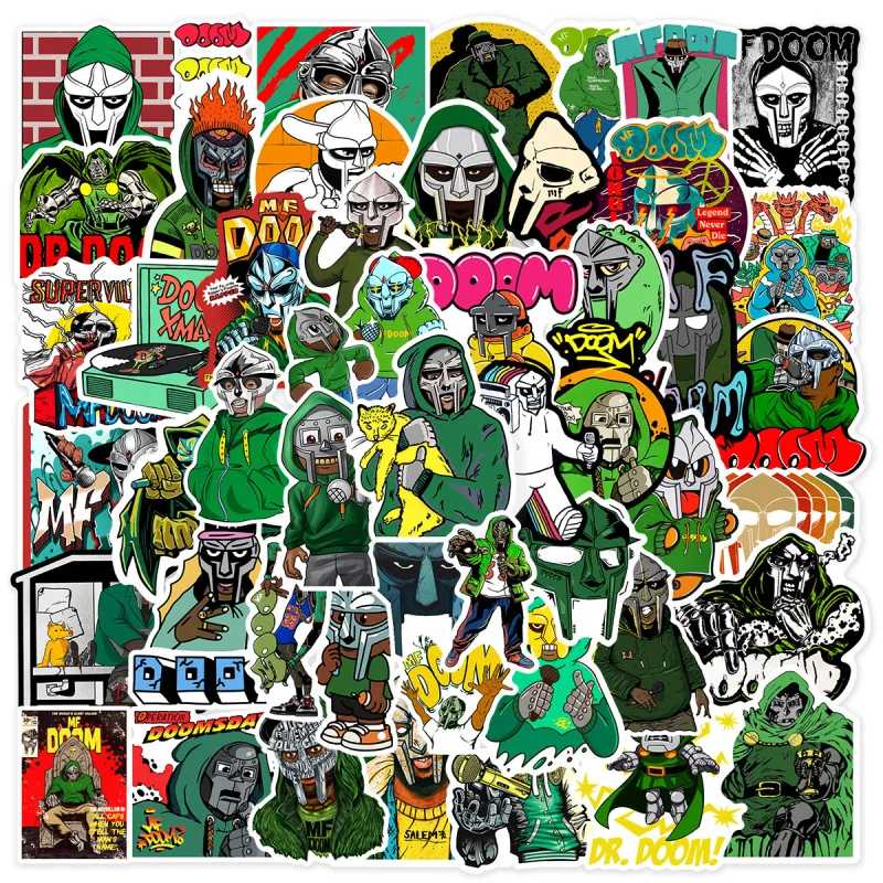 10/30/50Pcs Rapper Star Singer Caroon MF DOOM Waterproof Stickers Guitar Car Decoration Collection Graffiti Cartoon DIY Decals