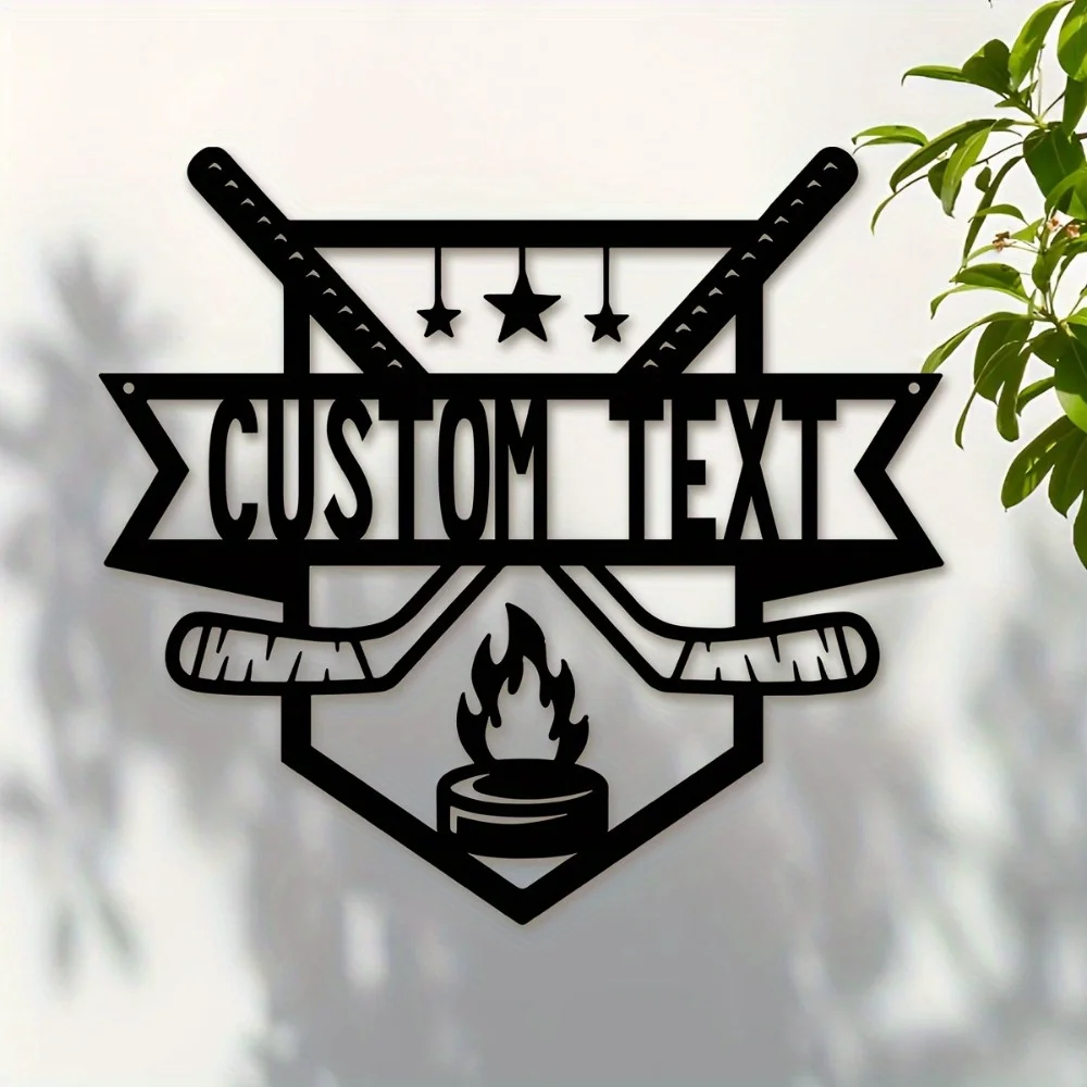 

Custom Hockey Metal Wall Art Personalized Family Name House Number Perfect Indoor Outdoor Home Office Decor Gift Rustic Accent