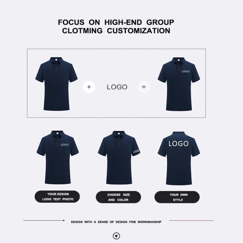 Summer 100% Cotton Polo Shirt Customized Logo Print Text Picture Brand Embroidery Personal Company Breathable Tops Supplier