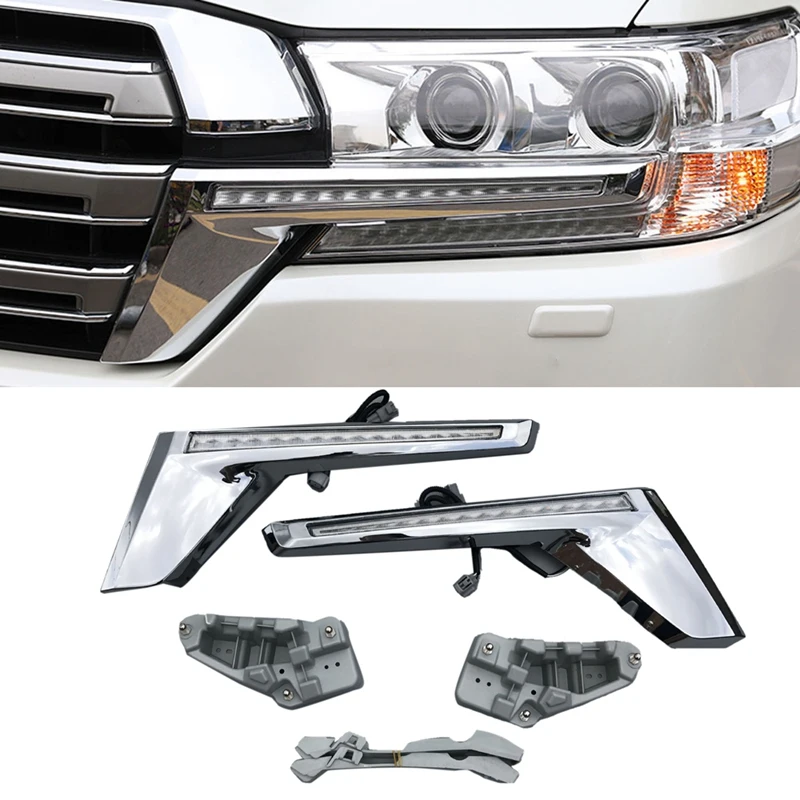 

Car Front Grille LED Dynamic Turn Signal Light Daytime Running Lights For Toyota Land Cruiser 200 FJ200 LC200 2016-2018