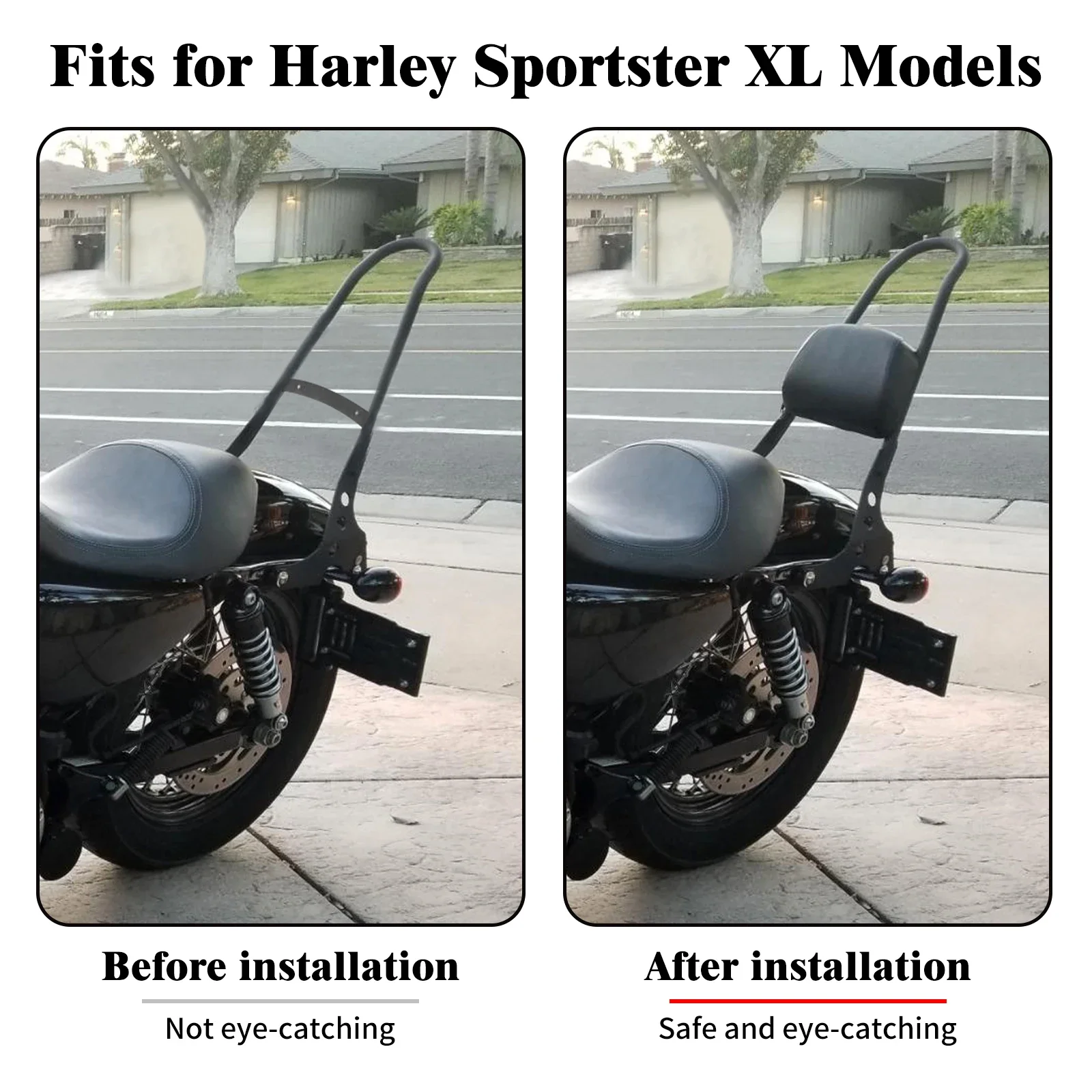 Motorcycle Backrest Pad Sissy Bar Rear Passenger Cushion For Harley Sportster XL1200 883 Iron 48 72 Super Low Roadster 2004-2022