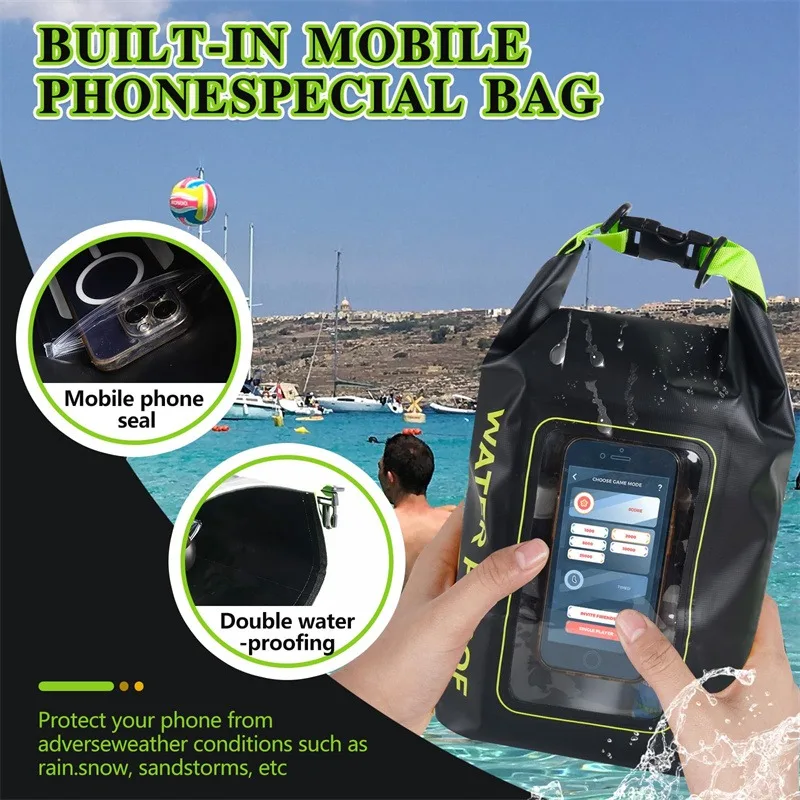 5L PVC Dry Bag Touch Screen Waterproof Bags For Trekking Drifting Rafting Surfing kayak Outdoor Sports Bags Swimming Diving