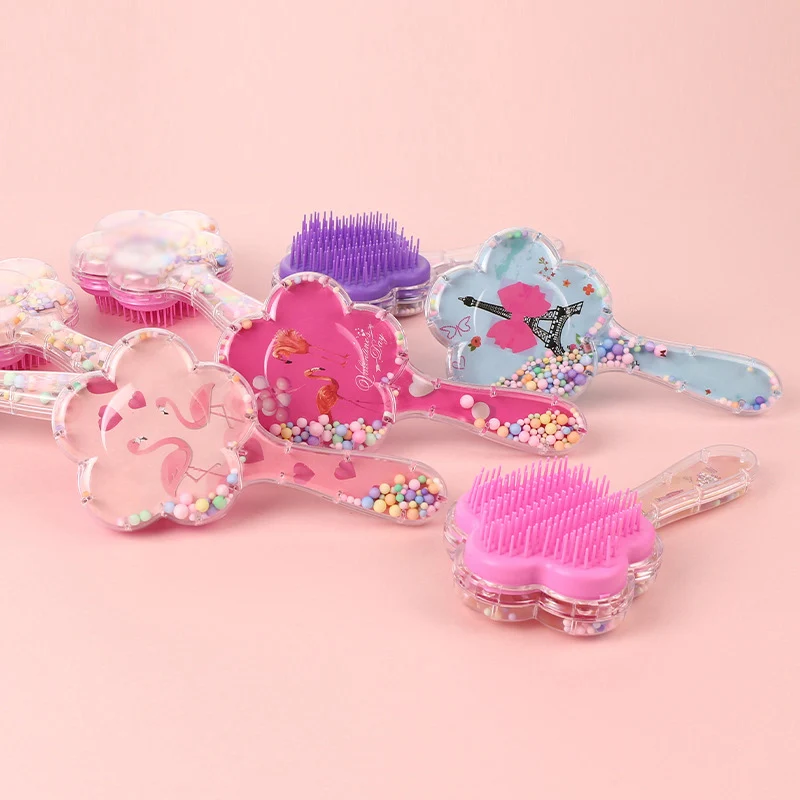 1PCS Flower Shaped Comb Cartoon Pattern Hairdressing Comb Air Bag Comb Anti-static Hair Brush Scalp Massage TT Comb For Salon