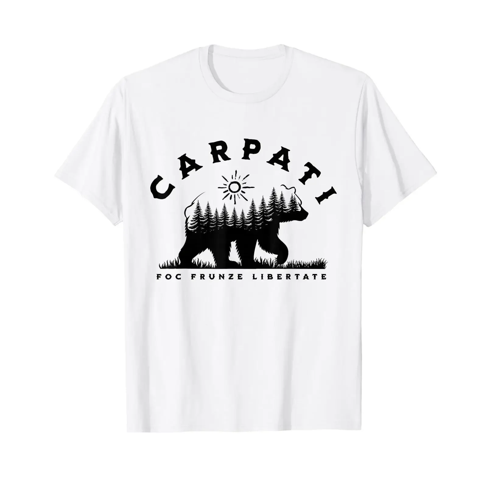 Carpathians Fire Leaves Freedom Bear Nature T Shirt vintage Washed Slightly designer clothes Comfortable fashion graphic