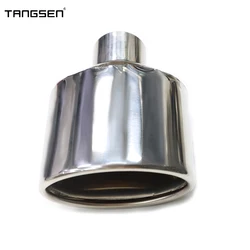 Fits Benz W204 C Class Car Universal Oval Exhaust Tip Stainless Steel Muffler Tip 47mm Inlet Single Out Exhaust Pipe Car Tuning