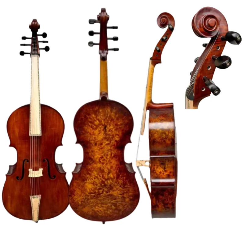 Nice SONG 6 strings burly Cello 4/4,Bird's eye maple back,100% Hand Made,Good rich sound