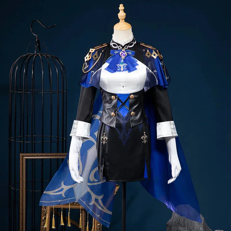 

didi 2025 2025 hhhClorinde Cosplay Costume Genshin Impact Fontaine Champion Duelist Wig Hat Uniform Cloak Earrings Halloween For