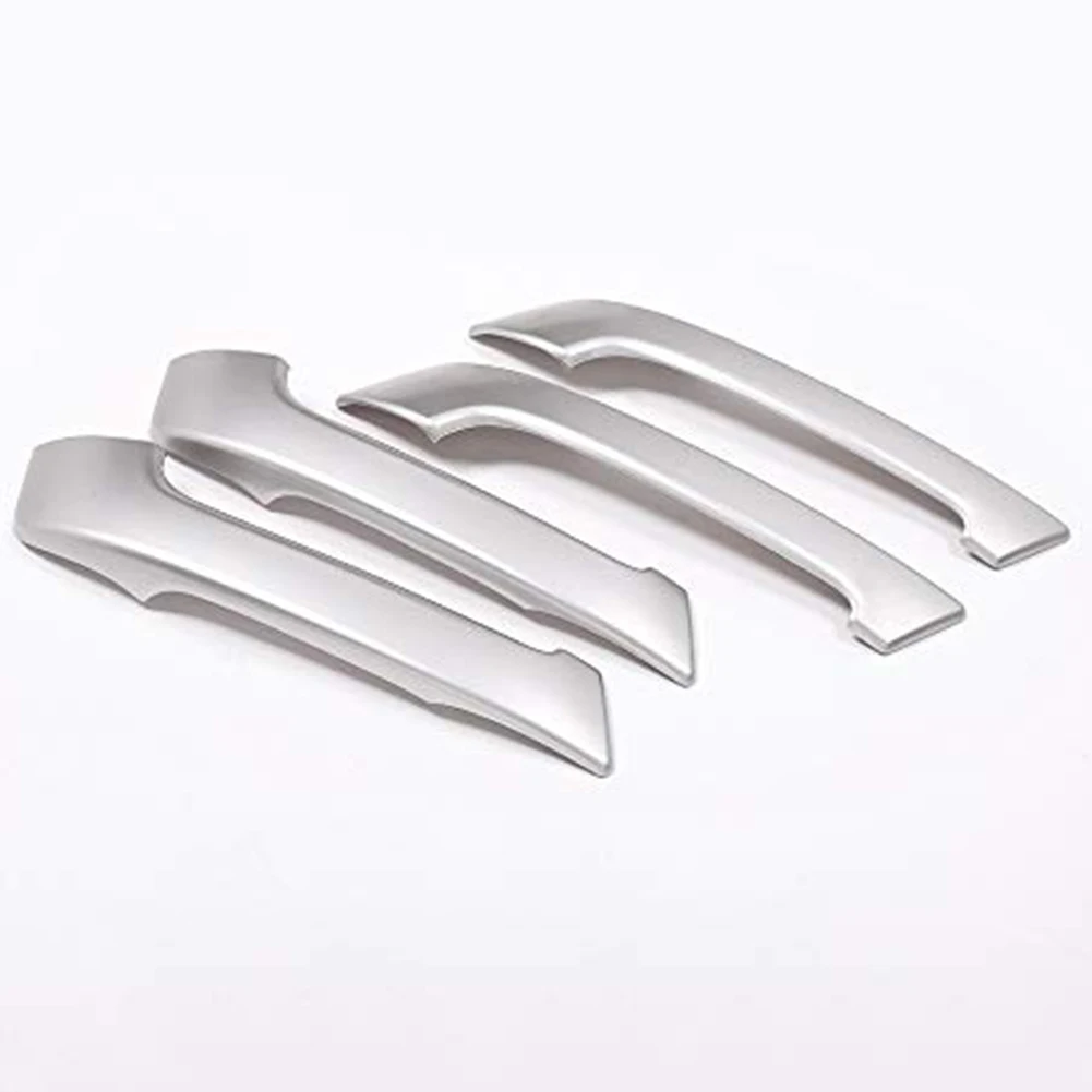 لتويوتا لاند كروزر برادو 2010 2018 مقبض الباب الداخلي تقليم فضي اللون 4 قطعة مادة ABS حماية من الخدش #4