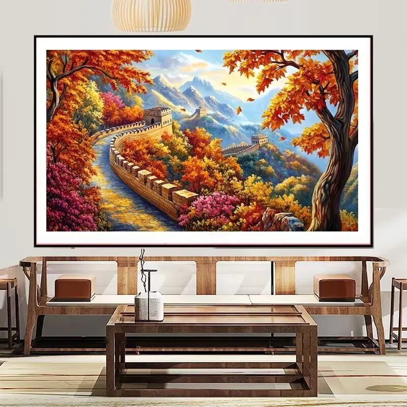 

11CT 9CT осень Великая стена вышивка DIY наборы с принтом вышивка крестиком хлопковые наборы для рукоделия ремесла с иглами