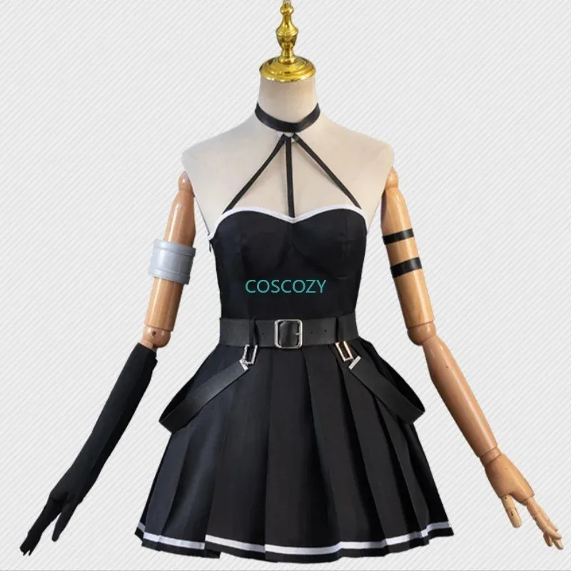 2025 Nuovo Anime Frieren Beyond Journey's End Ubel Costume Cosplay Nero Uniforme Abito Guanti Cintura Set