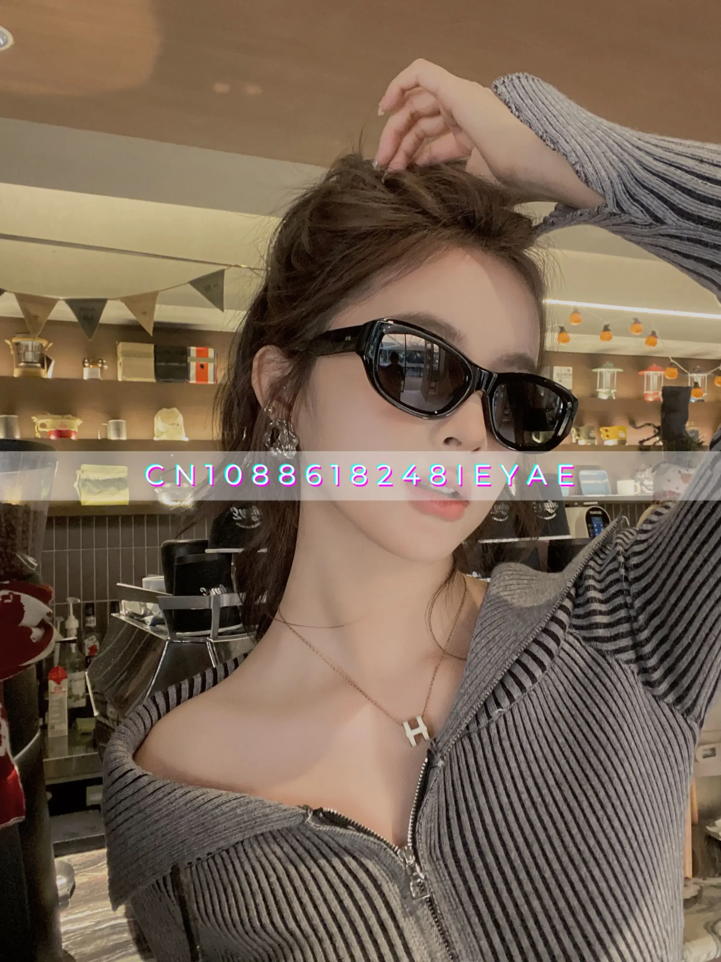 Cat Eye Barbie Color Scheme Sunglasses Uv400 Anti-ultraviolet Radiation Niche Personalized Sunglasses