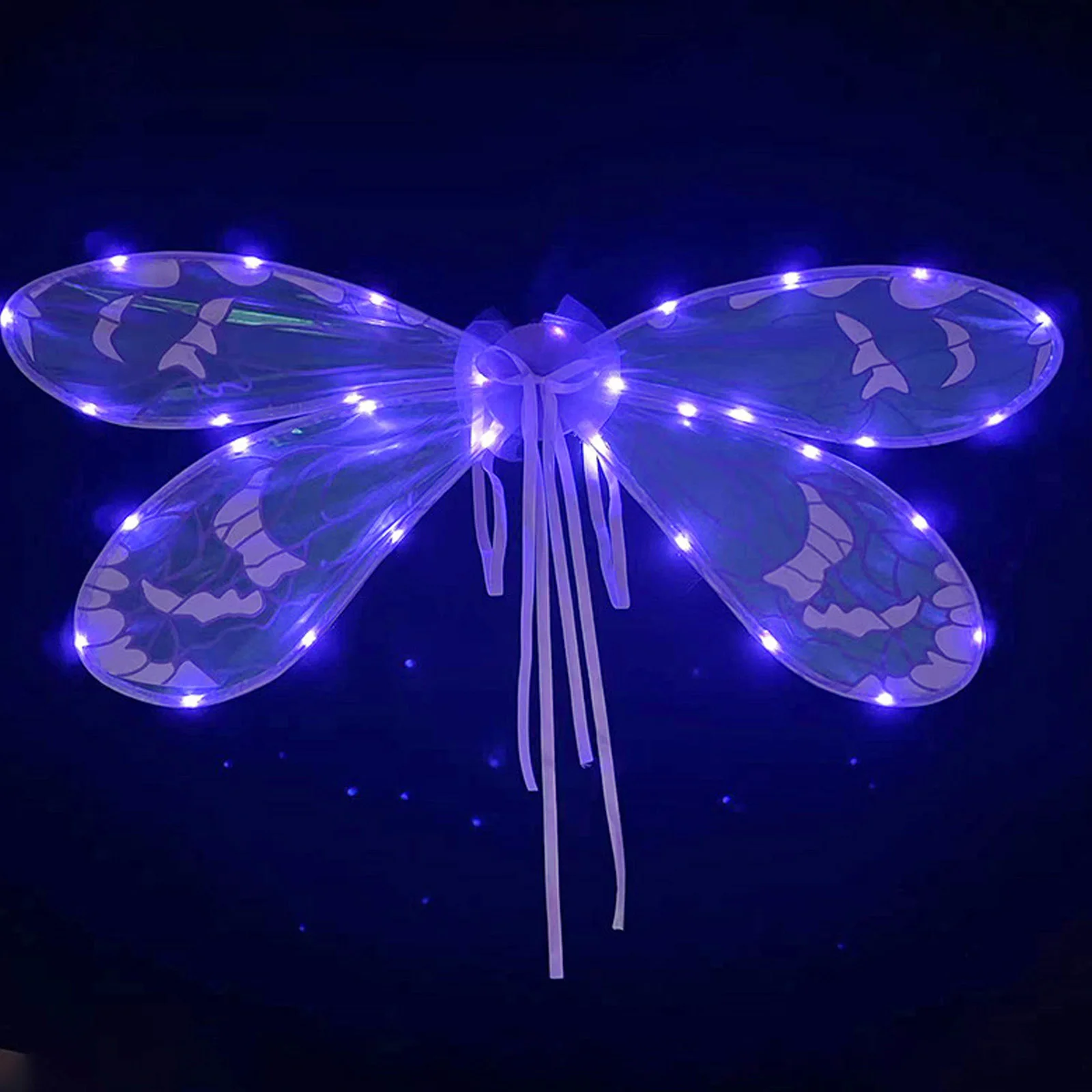 할로윈 요정 잠자리 날개 LED 라이트 날개 가면 파티 의상 드레스업 액세서리 소품