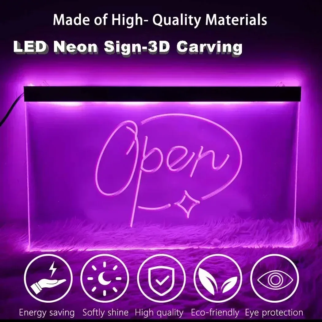 OPEN Boba Tea Bo Ba Drink Cafe Dual Color LED Neon Sign-3D Carving Wall Art for Shop,Club Wall Decor Signs,Office,Vintage Decor
