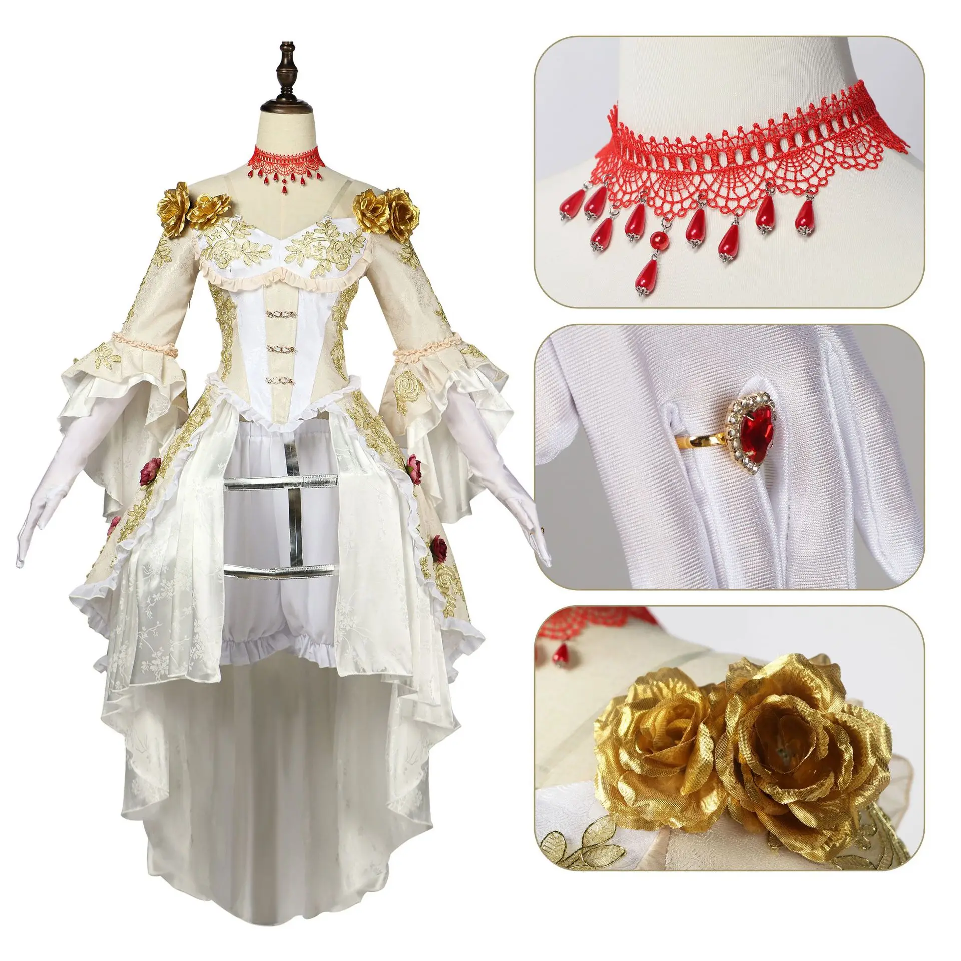 Mary Bloody Queen Cosplay Costume Game Identity V Dress Middle Ages Bloodbath Skin Vintage Halloween Carnival Outfits for Women