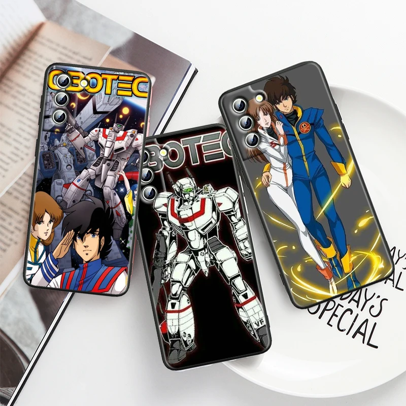 Cool Robotech Comics For Samsung S24 S23 S22 S21 S20 S10e S10 S9 S8 Ultra Plus FE Lite 5G 4G Black Soft Phone Case