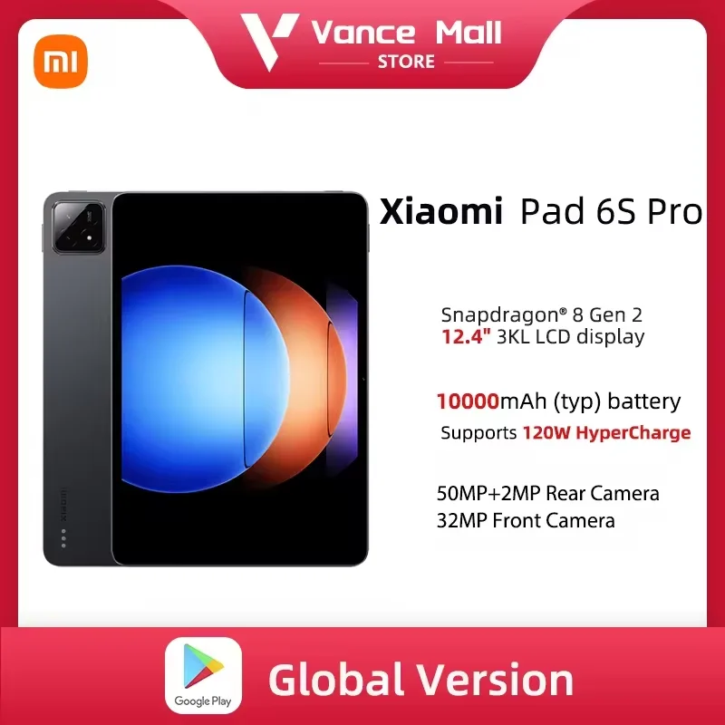 Xiaomi-Smartphone Pad 6S Pro, version globale, processeur Snapdragon 8 Isabel 2, écran 12.4 ",