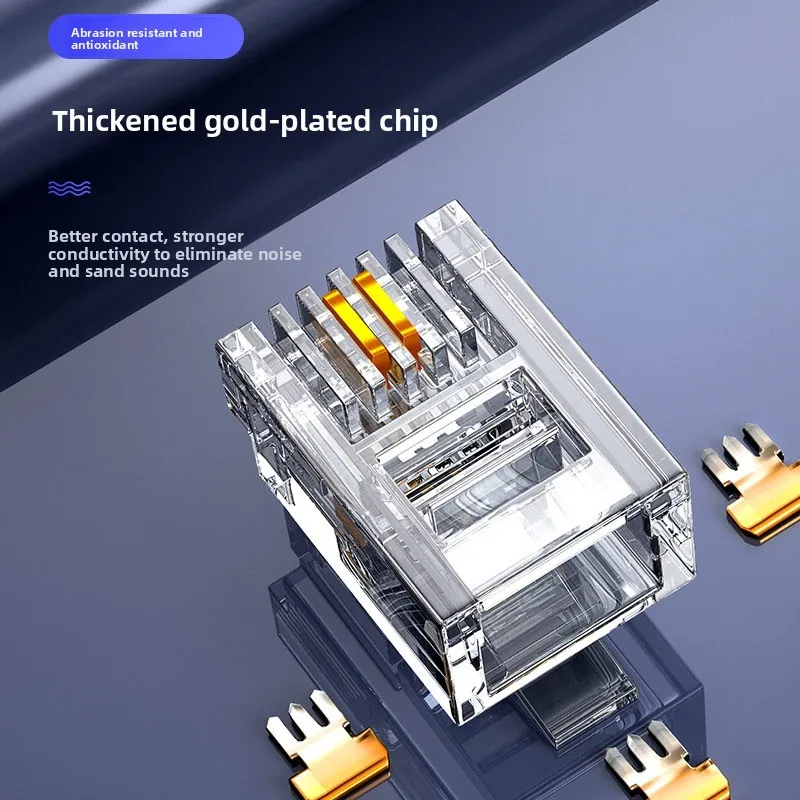 RJ11 6P4C 6P2C Plug Konektor Komputer 2Core 4Core 6Core Kabel Telepon Mesin Faks Rj11Connector 6P 2c 4c 6c