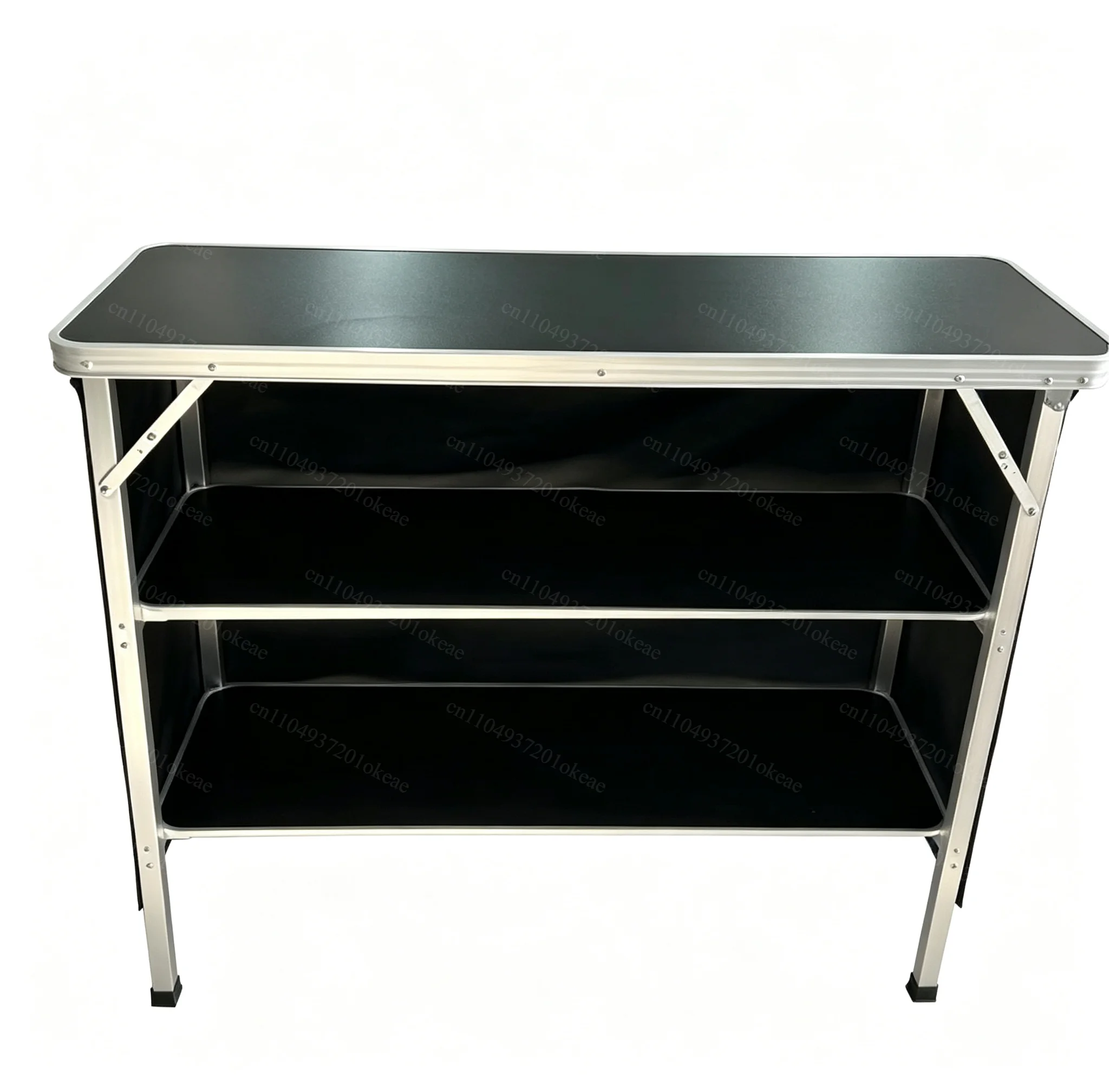 2-in-1 Outdoor Folding Bar Table with Luggage Storage Compartment