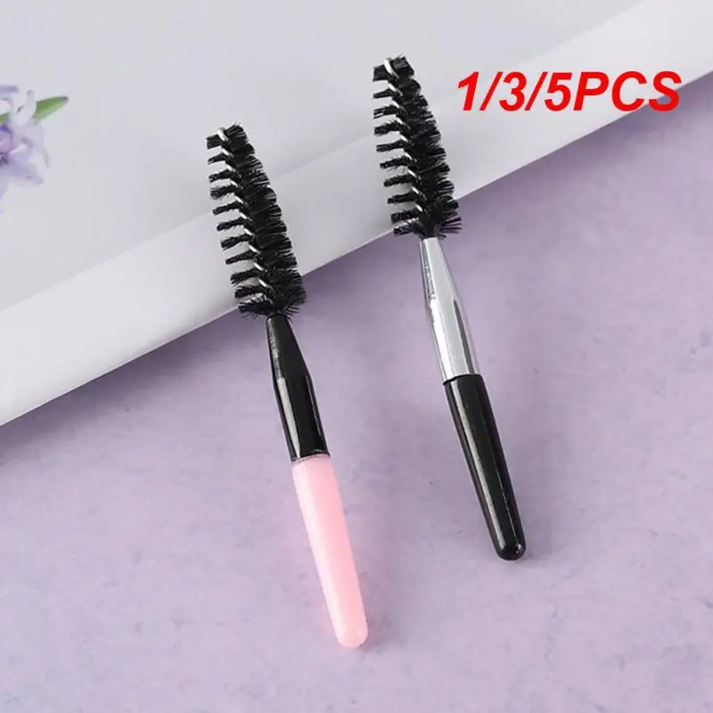 1/3/5PCS Portable Short Soft Hair Bevel Eyebrow Brush Spiral Brush Eyelash Brush Mascara Applicator Makeup Brush Tool