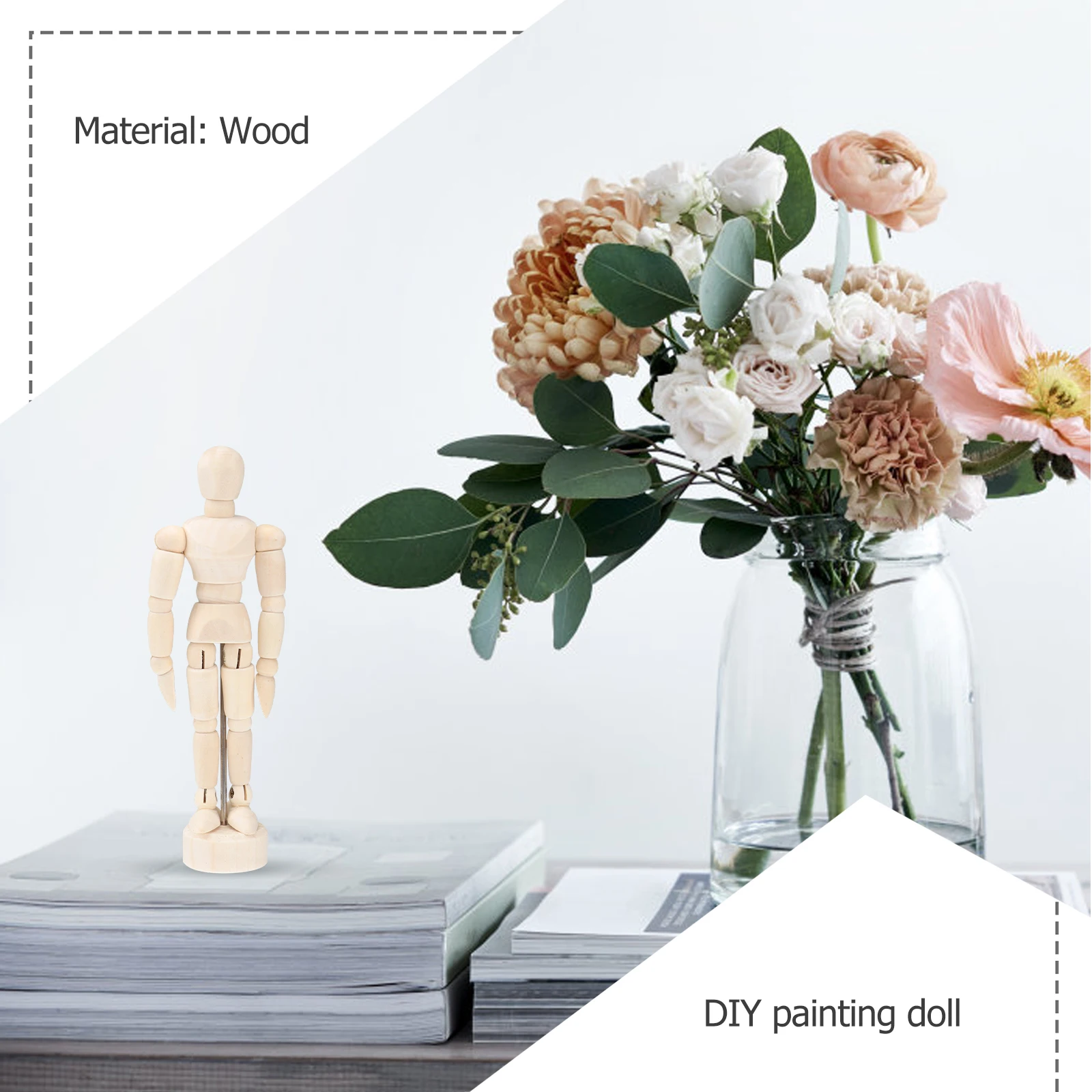 

3Pcs Wooden Jointed Manikins 4.5in Human Figure for Artists Sketch Drawing Reference DIY Home Office Decor Wooden Model