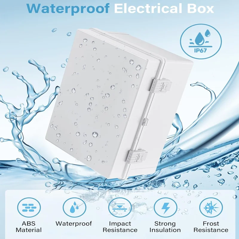 IP66 Waterproof ABS Plastic Enclosure Gray/Transparent Cover Outdoor Power Distribution Junction Box Electronic Instrument Case