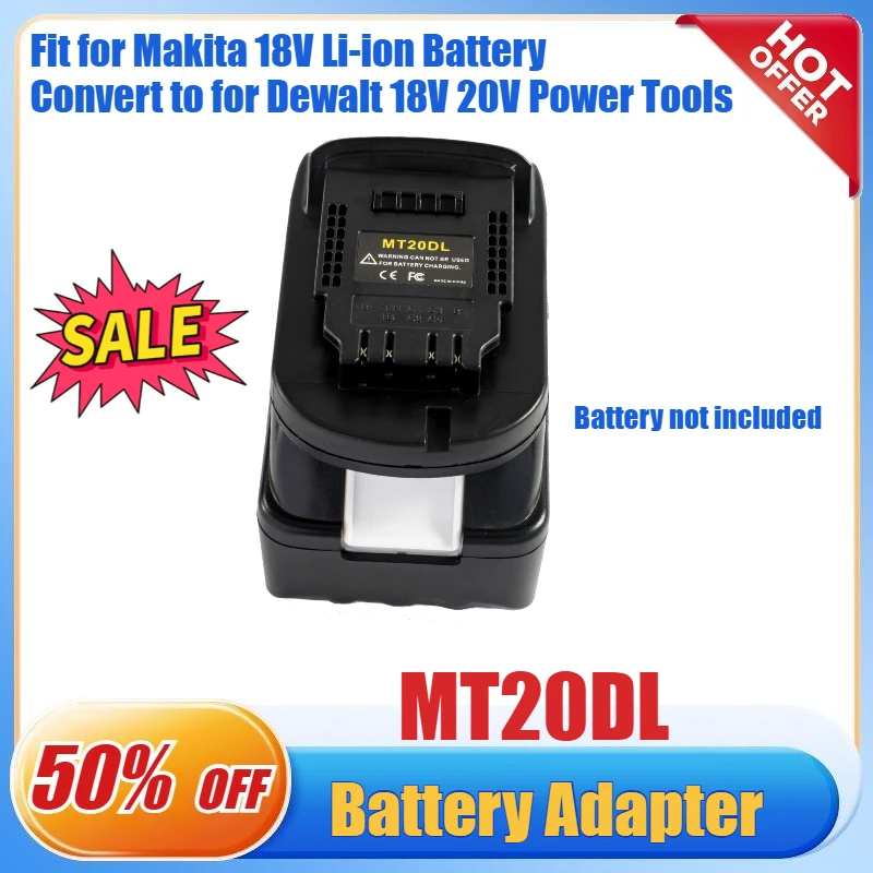 

Адаптер аккумулятора MT20DL подходит для литий-ионного аккумулятора Makita18V BL1830 BL1860 BL18 серии, преобразователь в электроинструменты Dewalt 18 В 20 В