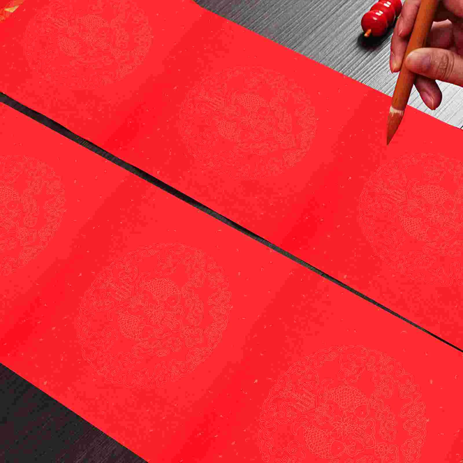 Rice Paper for Printing Red Calligraphy Blank Scroll Couplet Writing with Brush